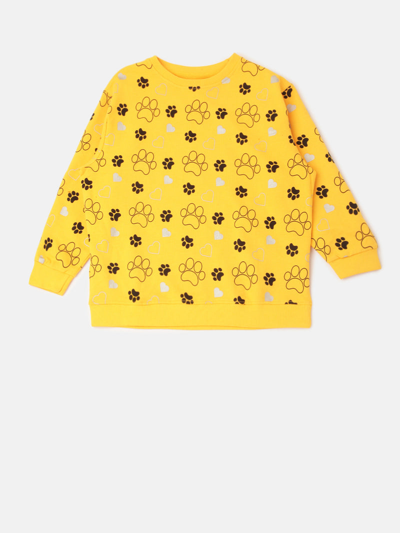 PIPIN Girls Printed Sweatshirt Citrus
