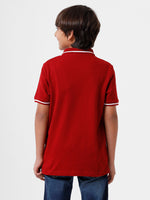 Kids - Boys Printed Half Sleeve T-Shirt Maroon