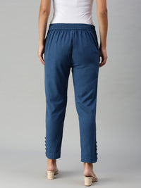 De Moza Women's Cigarette Pant Indigo Blue