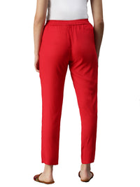 De Moza Women's Straight Pant Red