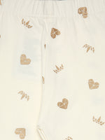 De Moza Kids - Girls Printed Ankle Length Leggings Cotton Offwhite - De Moza (6682211713087)