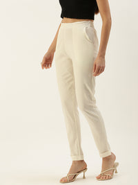 De Moza Women’s Cigarette Pant Beige