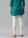 De Moza Women's Premium Ankle Length Leggings Solid Cotton Offwhite - De Moza (6679539908671)