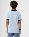 Kids - Boys Printed Half Sleeve T-Shirt Blue Melange