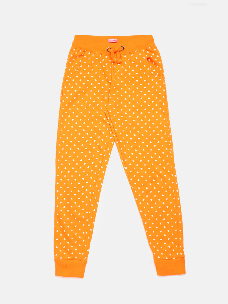 Kids - Girls Printed Jogger Orange