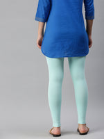 De Moza Women's Premium Ankle Length Leggings Solid Cotton Pista - De Moza (6679540072511)