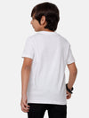 Kids - Boys Printed Half Sleeve T-Shirt White