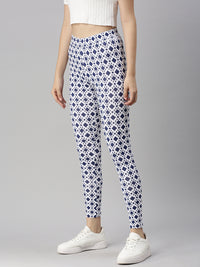 De Moza Ladies Printed Leggings Navy Blue