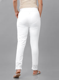 De Moza Women's Cigarette Pant Offwhite