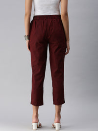 De Moza Ladies Straight Pant Maroon