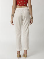 De Moza Women's Cigarette Pant White