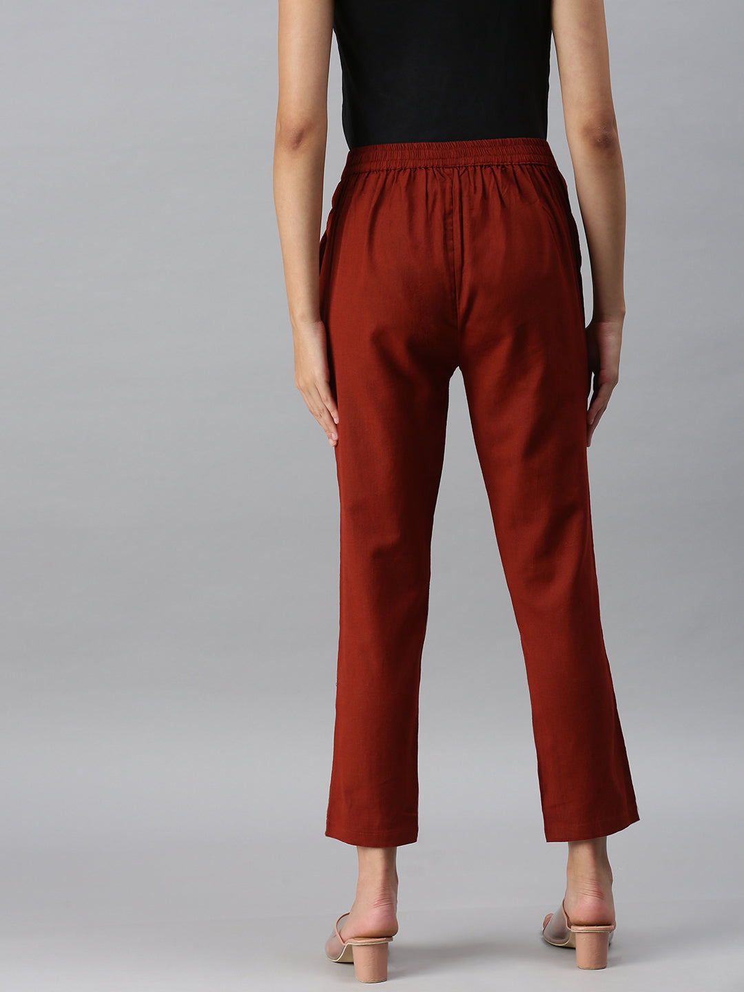 De Moza Women's Cigarette Pant Brick Red