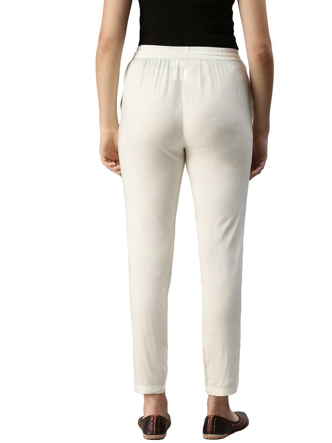 De Moza Women's Straight Pant Offwhite