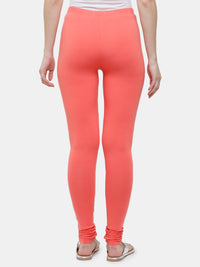 De Moza Ladies Churidar Leggings Solid Cotton Light Coral - De Moza