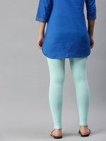 De Moza Ladies Ankle Length Leggings Solid Cotton Pista