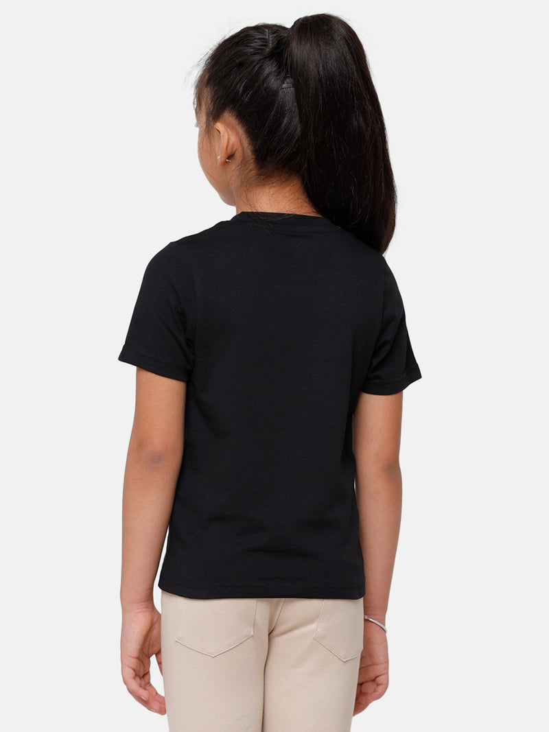Kids - Girls Printed Top Black