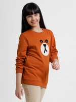 Kids - Girls Printed Sweatshirt Umber