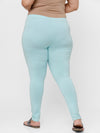 De Moza Ladies Plus Ankle Length Leggings Solid Cotton Pista - De Moza