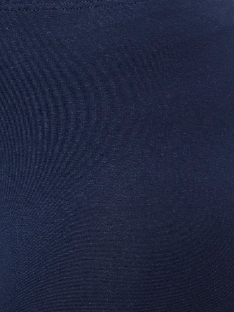 De Moza Ladies Plus Ankle Length Leggings Solid Cotton Dark Navy Blue - De Moza