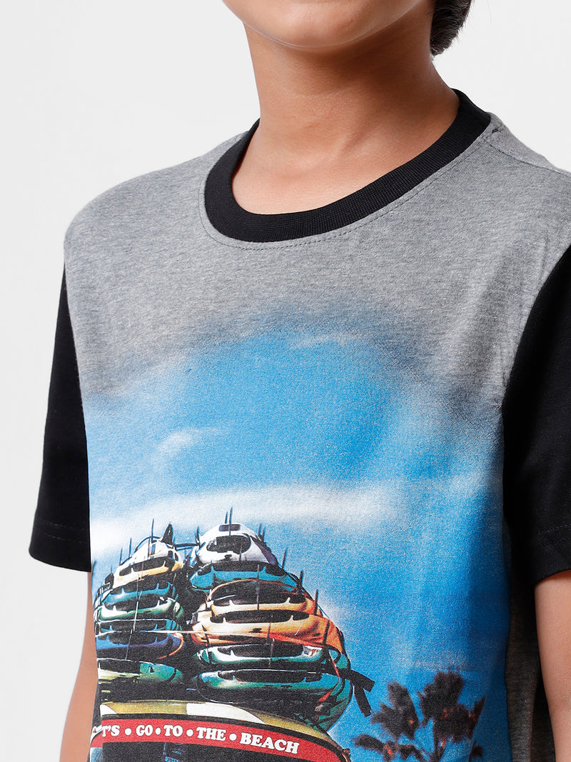 Kids - Boys T-Shirt Grey Melange - De Moza