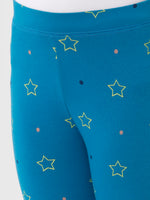 Kids – Girls Printed Ankle Leggings Dark Teal