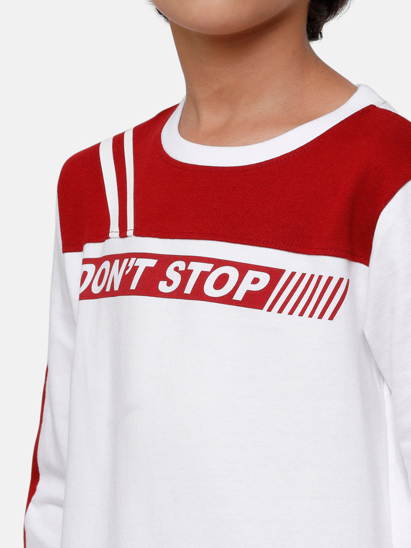 Kids - Boys Printed Sweatshirt White