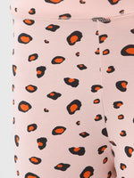 Kids – Girls Printed Ankle Leggings Peach