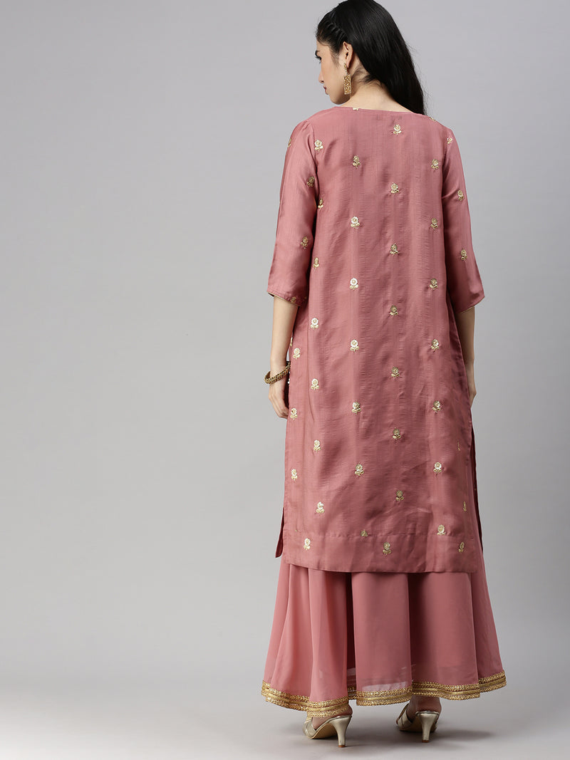 De Moza Women’s Lehenga Set Mauve (3Piece set)