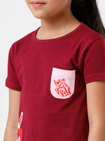 Kids – Girls Printed Pyjama Set Beet Red