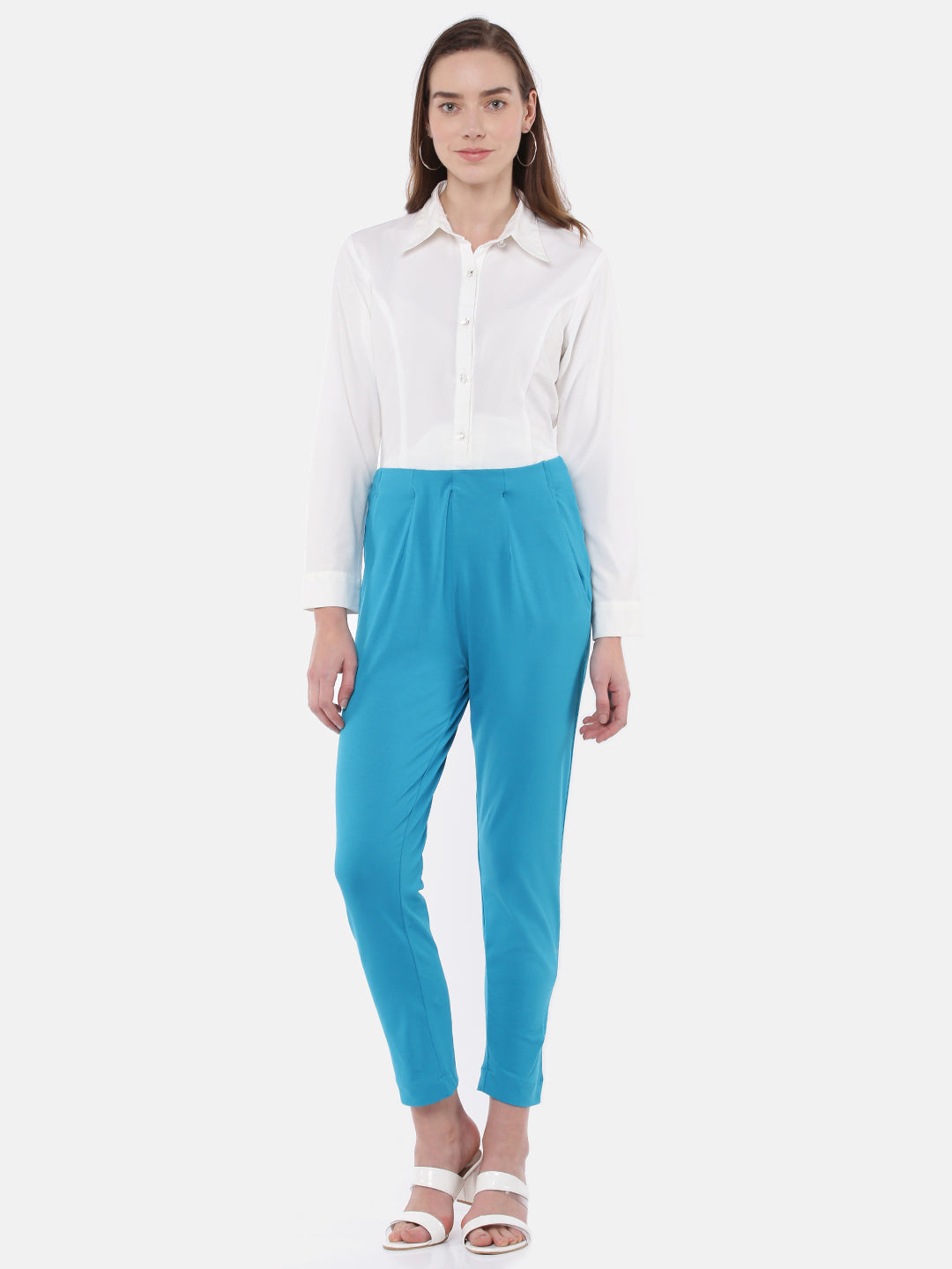 De Moza Women's Cigarette Pant Teal