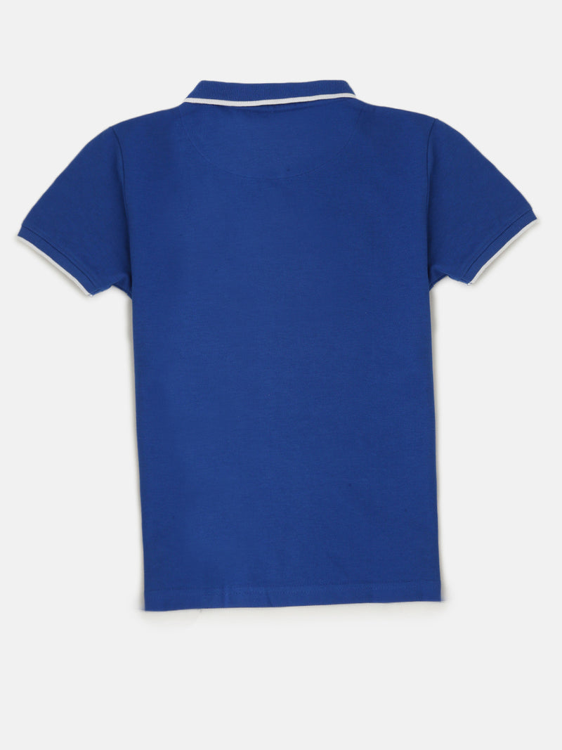 PIPIN Boys Printed T-shirt Royal Blue