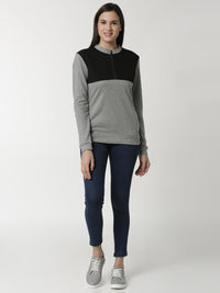 De Moza Ladies Grey Melange Sweat shirt - De Moza (4336269000767)