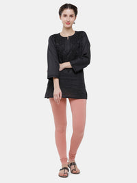 De Moza Ladies Churidar Leggings Solid Cotton Light Peach - De Moza