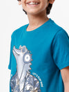 Kids - Boys Printed Half Sleeve T-Shirt Petrol 