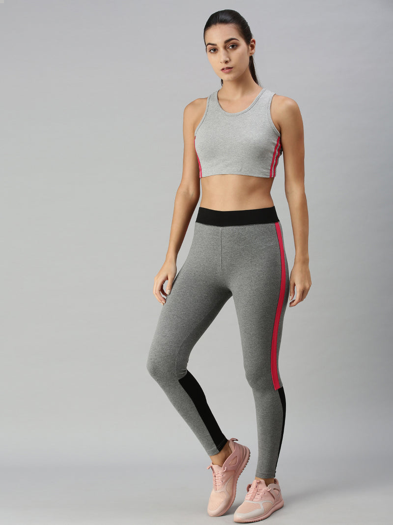 Ladies Active wear Sports Bra Grey Melange