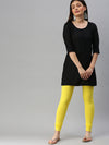 De Moza Women's Premium Churidhar Leggings Solid Cotton Lemon Yellow - De Moza (6679540826175)