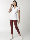 De Moza Ladies Maroon Melange Leggings - De Moza (4332603637823)