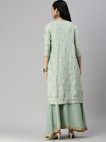 De Moza Women’s Lehenga Set Pista Green (3Piece set)