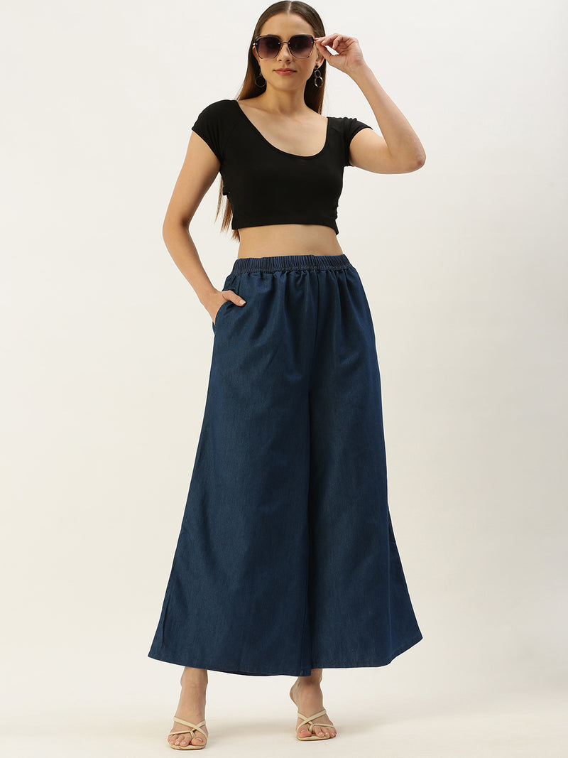 De Moza Ladies Palazzo Enzyme Blue