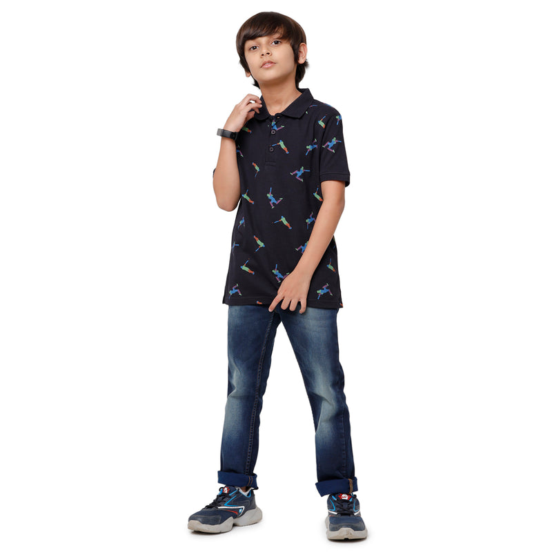 Pack of 2 Pipin Boys T-shirt Navy Blue & Maroon