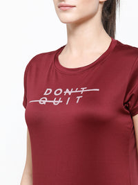 Ladies Half Sleeve Active-T-Shirt Wine