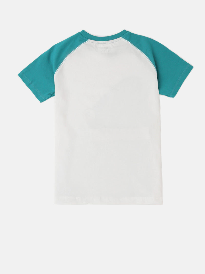 PIPIN Boys Printed T-shirt Teal Green