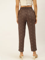 De Moza Women Printed Straight Pant Grey
