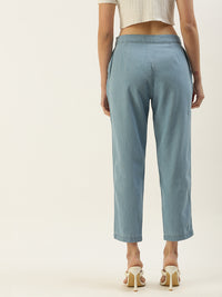 De Moza Ladies Straight Pant Light Blue