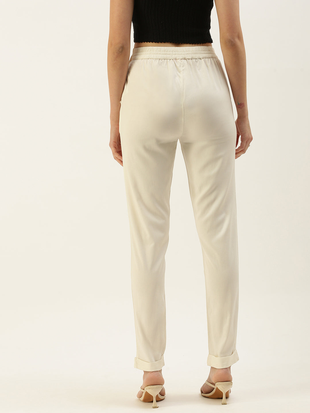 De Moza Women’s Cigarette Pant Beige