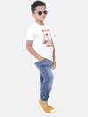 PIPIN Kids - Boys Half Sleeve - Basic crew neck Printed T-Shirt Cotton White - De Moza (6682127302719)