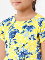 Kids - Girls Printed Top Lemon Yellow
