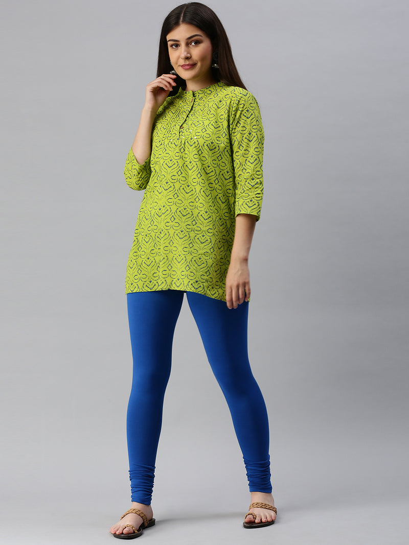 De Moza Women's Premium Churidhar Leggings Solid Cotton Cobalt - De Moza (6679540564031)