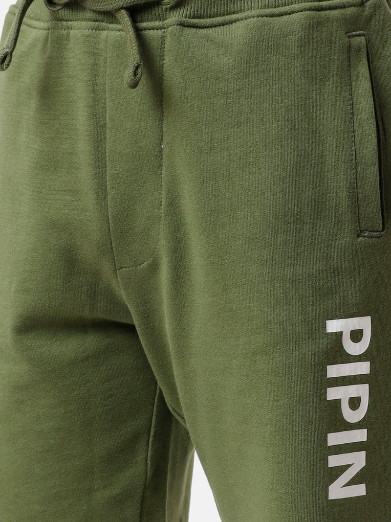 Kids - Boys Printed Shorts Olive Green