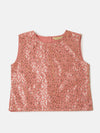Pipin Girls Printed Lehanga Set Aqua Pink